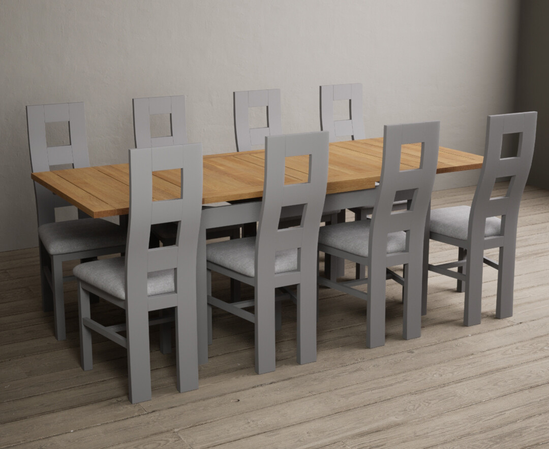 Colby 200cm Oval White Marble Dining Table with 6 Grey Sienna Chairs