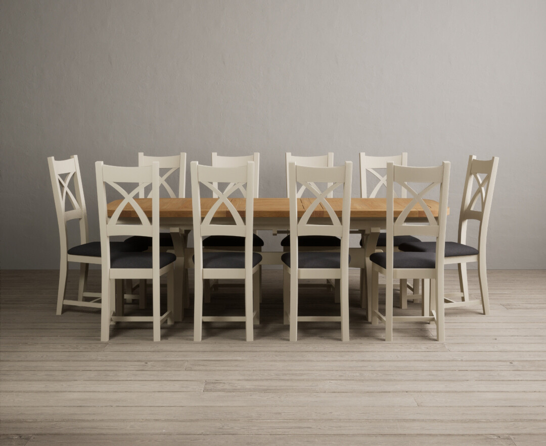 Colby 200cm Oval White Marble Dining Table with 6 Grey Lorenzo Chairs