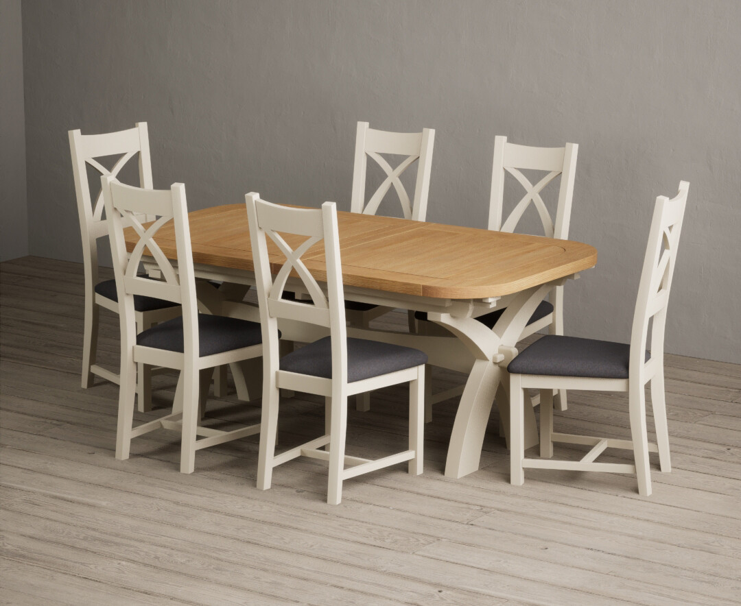 Colby 200cm Oval White Marble Dining Table with 6 Grey Lorenzo Chairs