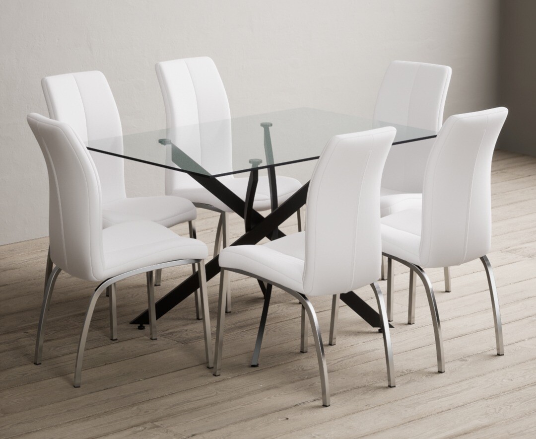 Colby 200cm Oval White Marble Dining Table with 6 Grey Lorenzo Chairs