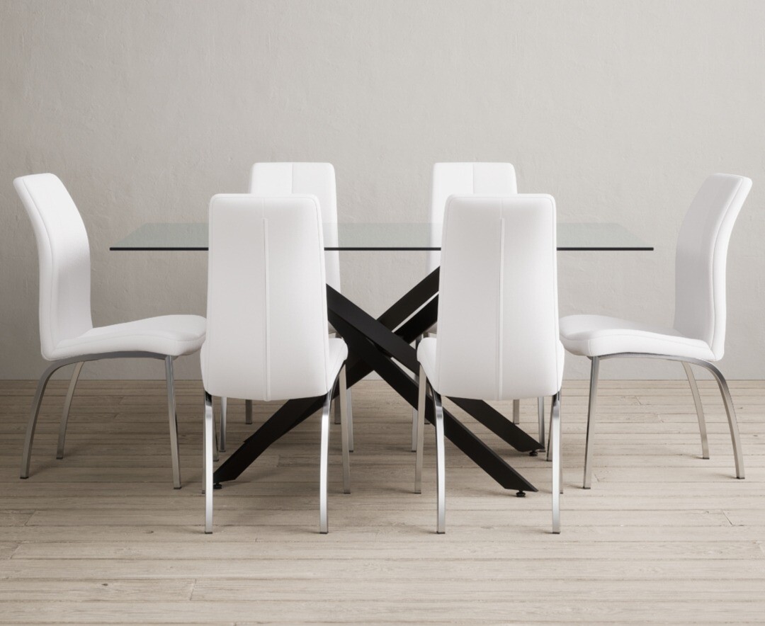 Colby 200cm Oval White Marble Dining Table with 6 Grey Sienna Chairs