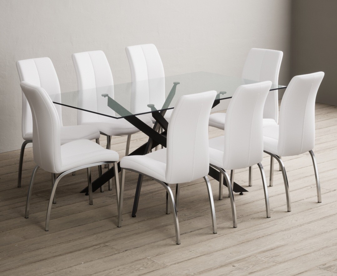 Colby 200cm Oval White Marble Dining Table with 6 Grey Sienna Chairs