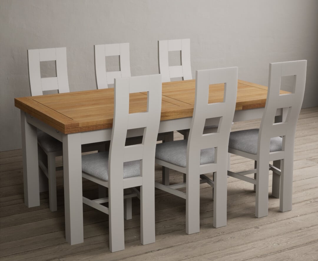 Colby 200cm Oval White Marble Dining Table with 6 Grey Sienna Chairs
