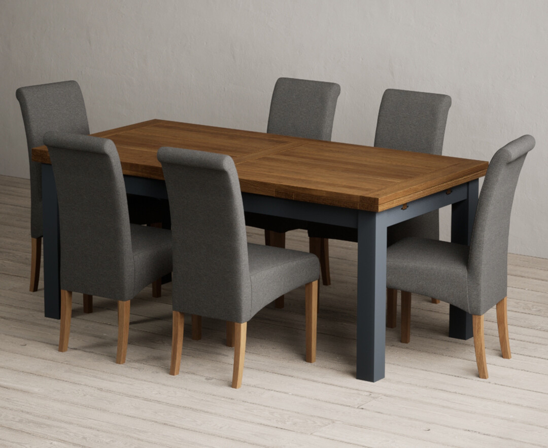 Extending Hertford 100cm - 130cm Oak and Soft White Painted Pedestal Dining Table