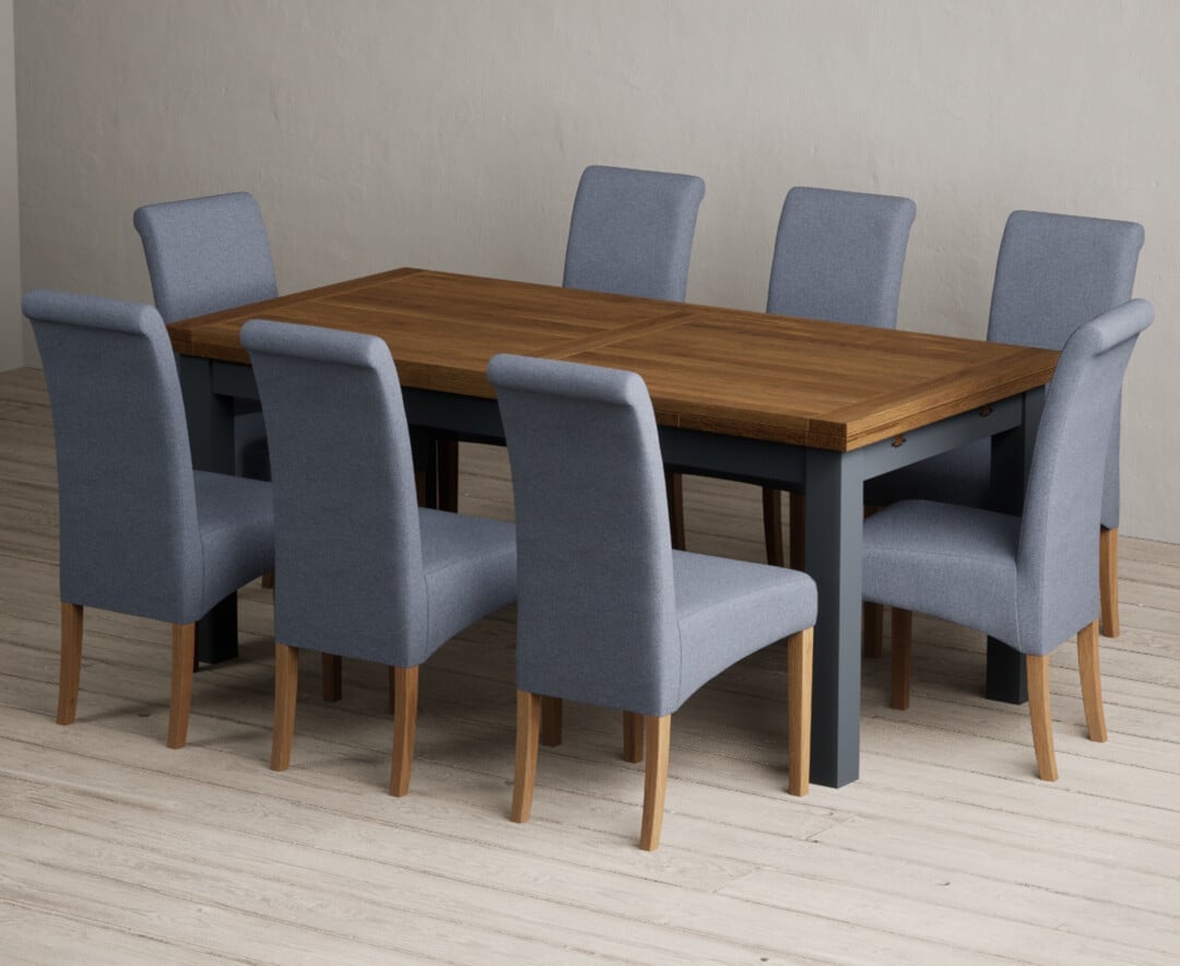Colby 200cm Oval White Marble Dining Table with 6 Grey Sienna Chairs