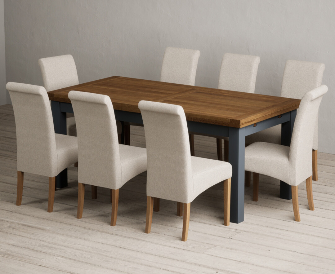 Colby 200cm Oval White Marble Dining Table with 6 Grey Lorenzo Chairs