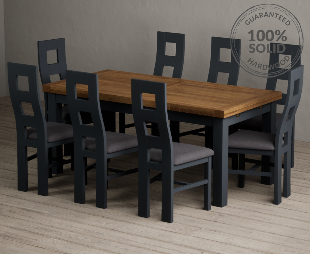 Extending Hertford 100cm - 130cm Oak and Soft White Painted Pedestal Dining Table