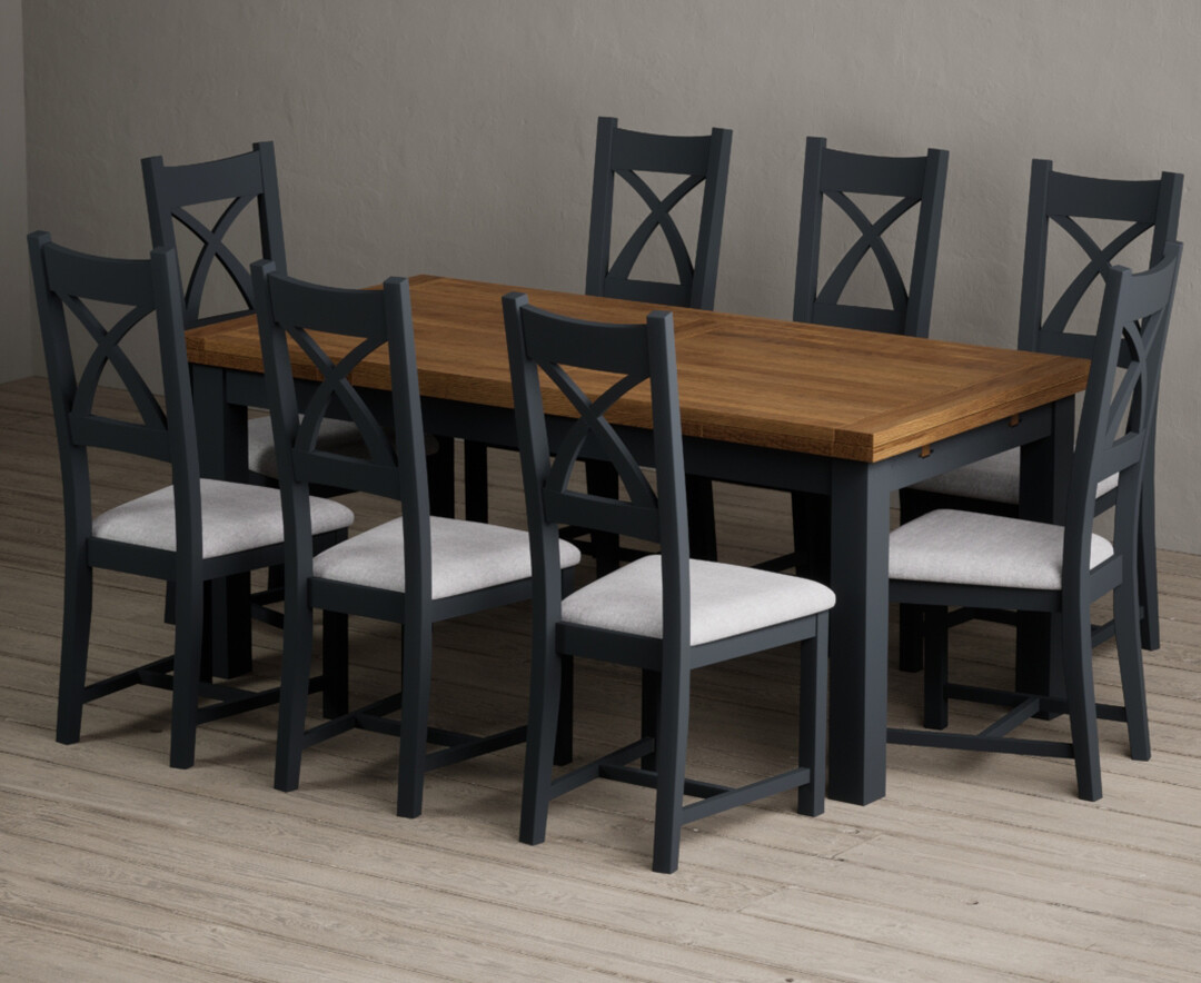 Colby 200cm Oval White Marble Dining Table with 6 Grey Sienna Chairs
