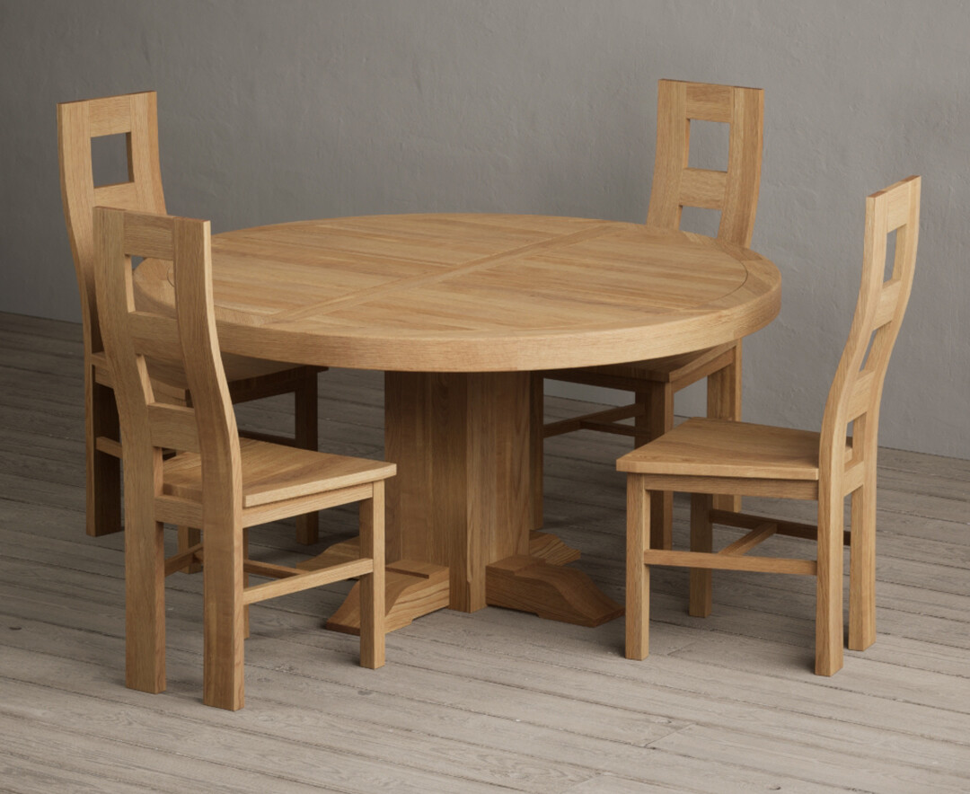 York 120cm Solid Oak Dining Table