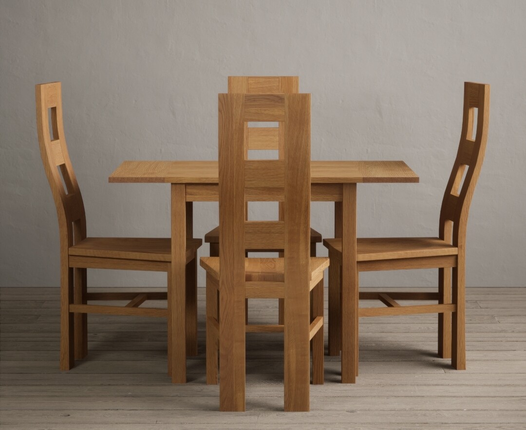 York 150cm Solid Oak Dining Table with 4 Light Grey York Chairs and 2 Oak Benches