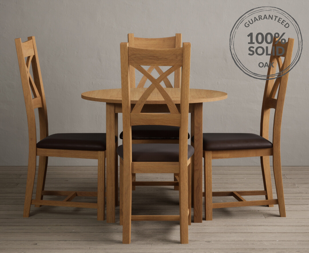 Bernini 110cm Glass Dining Table with 4 Grey Vigo Chairs